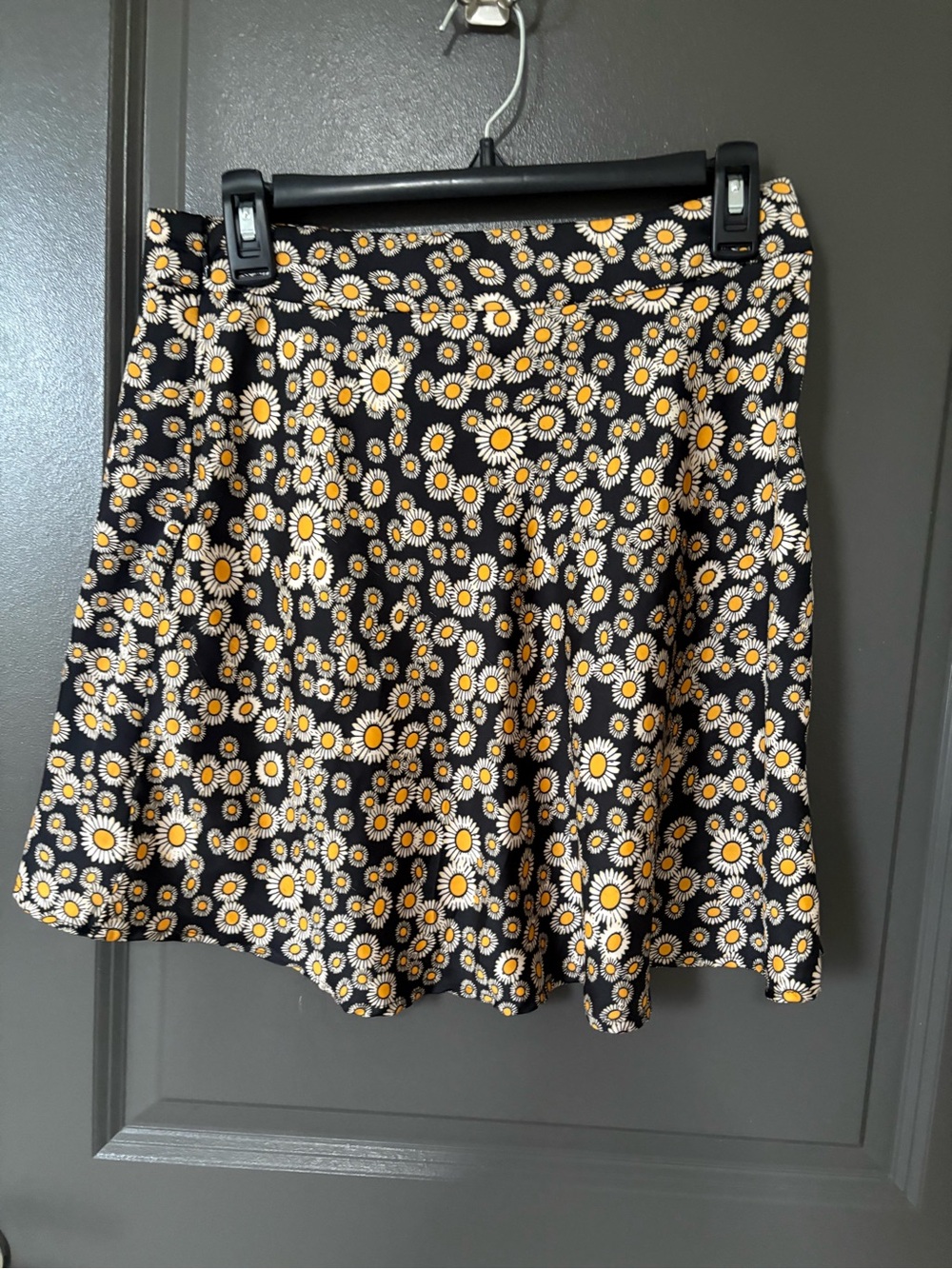 Free People Black Daisy Print A-Line Skirt - Picture 4 of 5